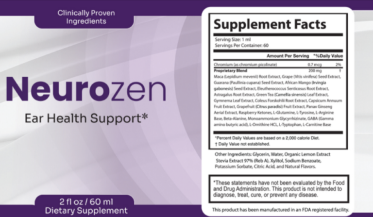 NeuroZen Supplement Facts