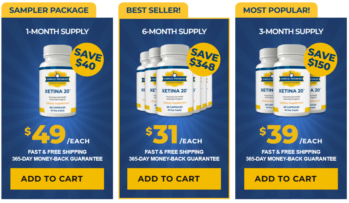 Xetina 20 Pricing